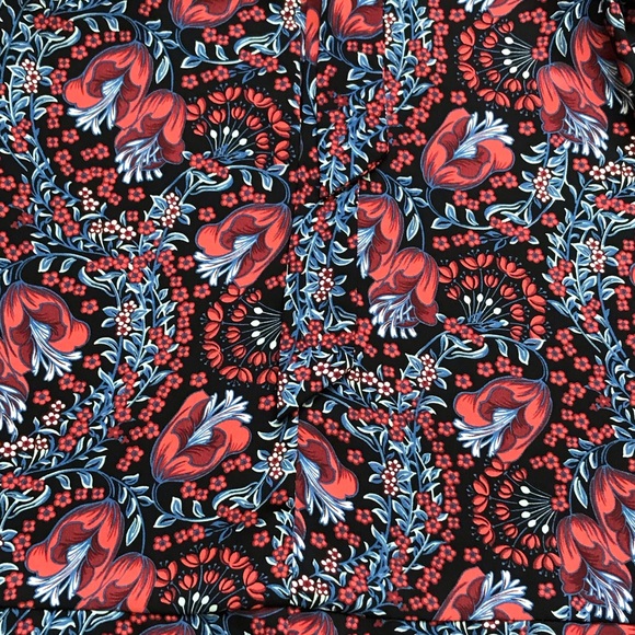 Xhilaration Red & Blue Floral Long Sleeve Dress - Picture 8 of 8